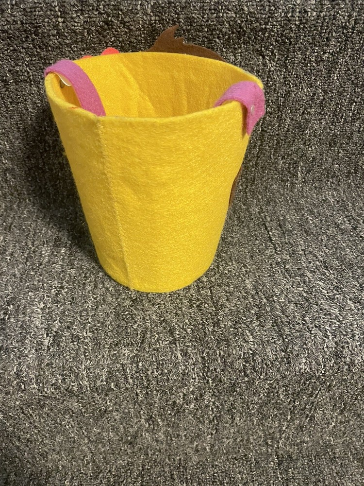 Felt Bucket - Monkey Theme 7" Tall - w/ Handle (CA)