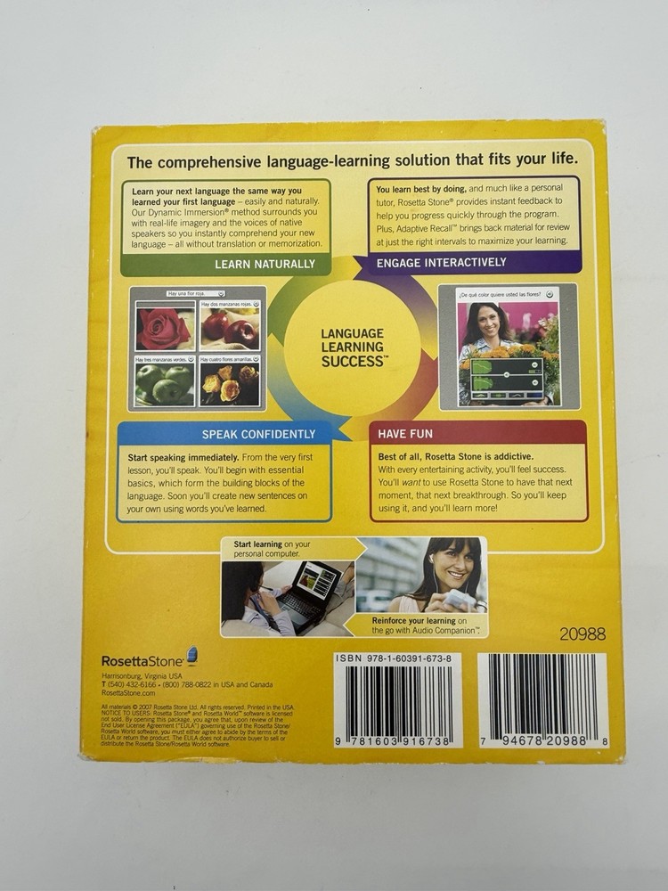 ROSETTA STONE ESPANOL Level 1, 2 & 3 Spanish Interactive Software CD's Version 3