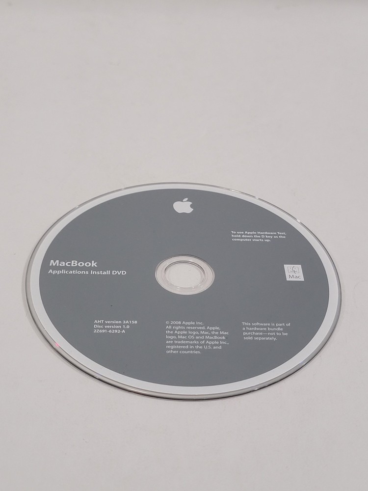 MacBook Application Install DVD - Disc Version 1 - Version 3A158 - 2Z691-6292-A