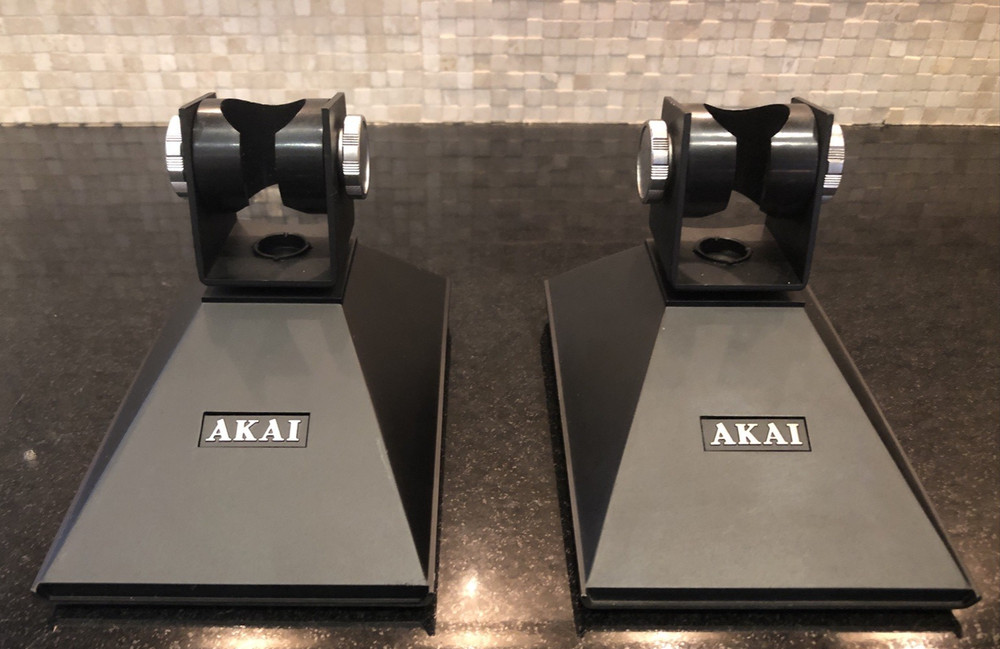 Akai Microphone Pair (2) Stands Made in Japan