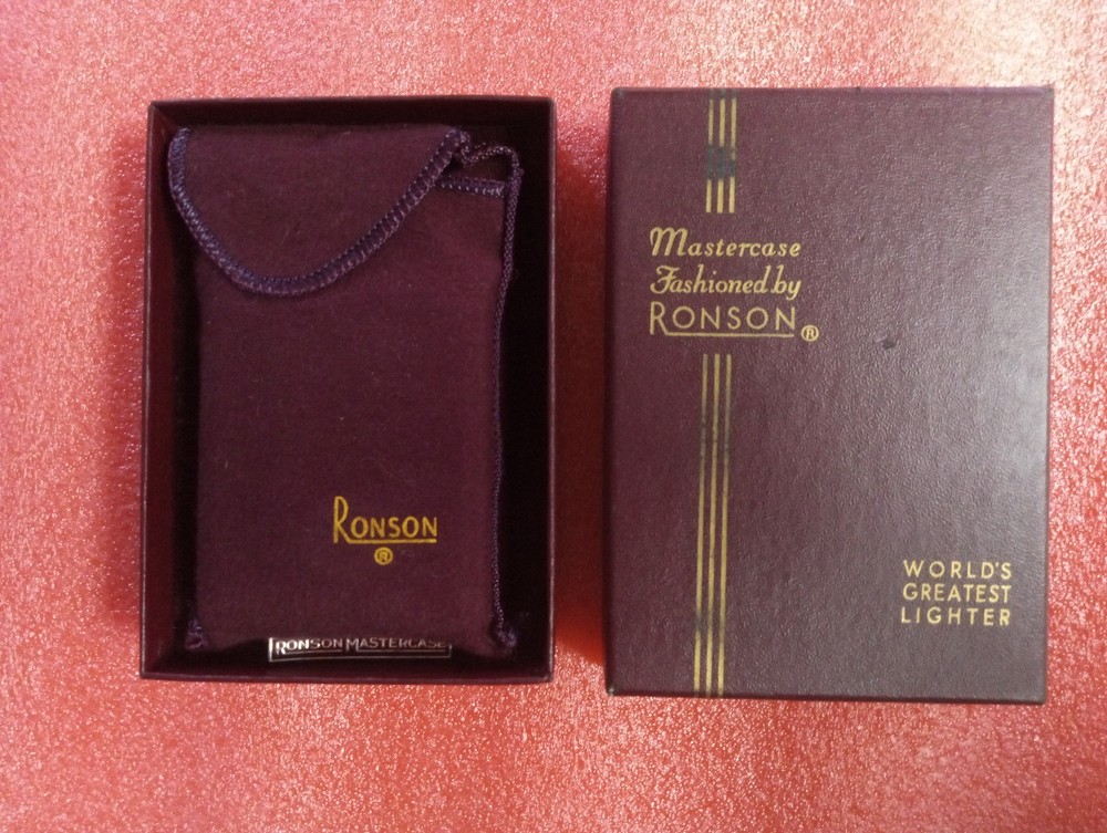 Ronson Cigarette Case/Lighter With Original Papers+Box+Cloth Edison Voicewriter