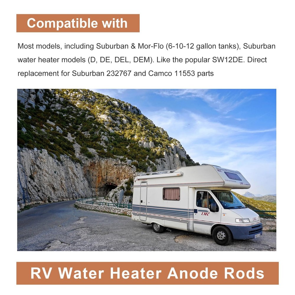 2 Pack RV Water Heater Anode Rod, Magnesium Rod Compatible with Silver