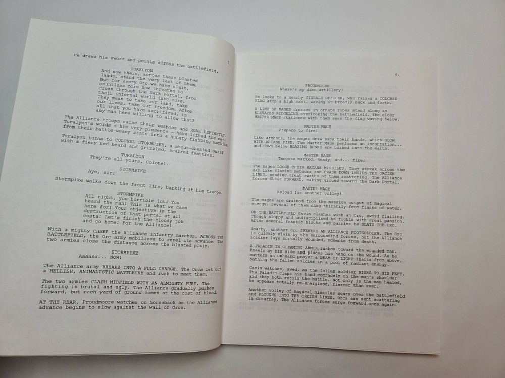 WARCRAFT / Gary Whitta 2007 UNPRODUCED Screenplay, Based on the Blizzard Game