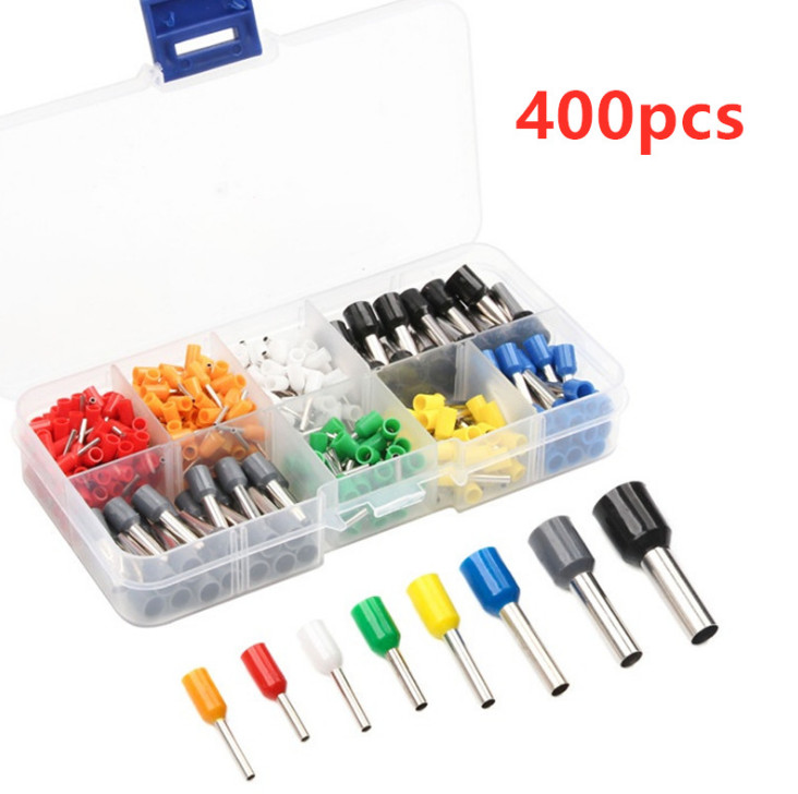 400pc Insulated Ferrules Terminal End Wire Connector Electrical Crimp Terminator
