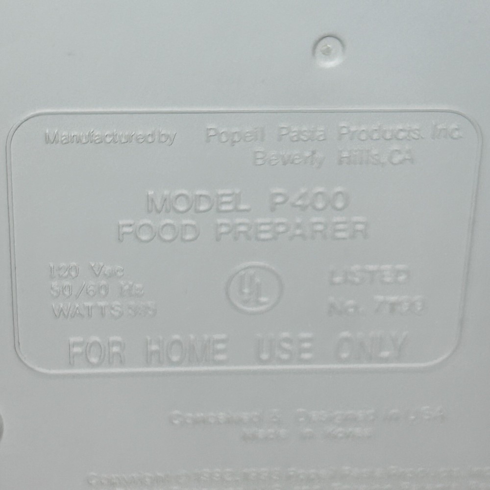 Popeil P400 Automatic Pasta Maker Replacement Working Motor Only w/ Cord Works