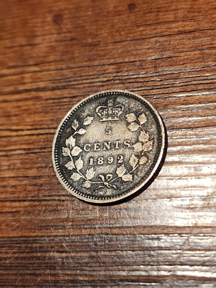 1892 Canada 5 Cents Silver Coin