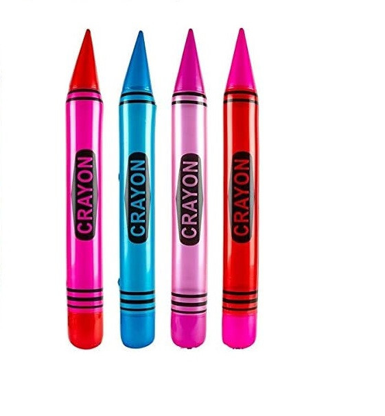 44" Crayon Inflatables Assorted Colors (12 Pack)