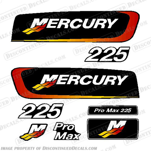 Fits Mercury 225hp Pro Max Decal Kit