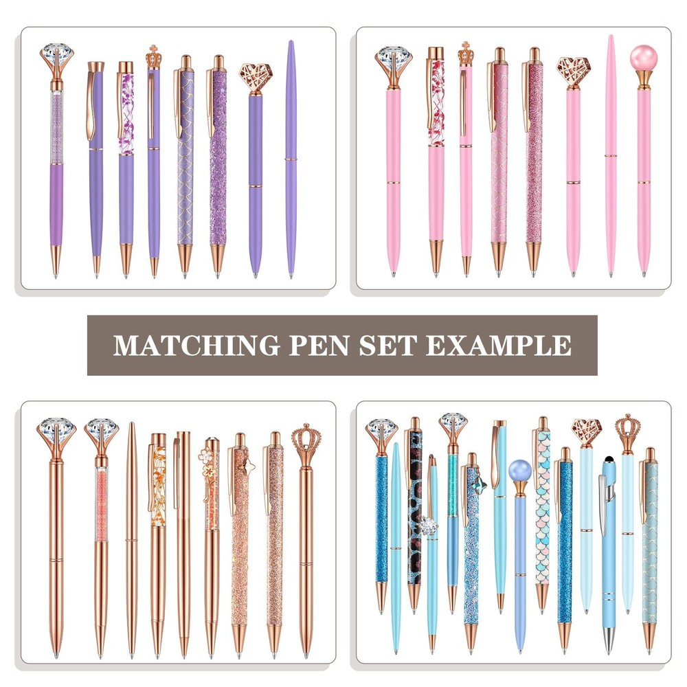 Colarr 24 Pcs Replaceable Ink Pen Refills 1 mm Medium Tip for Crystal Diamond...