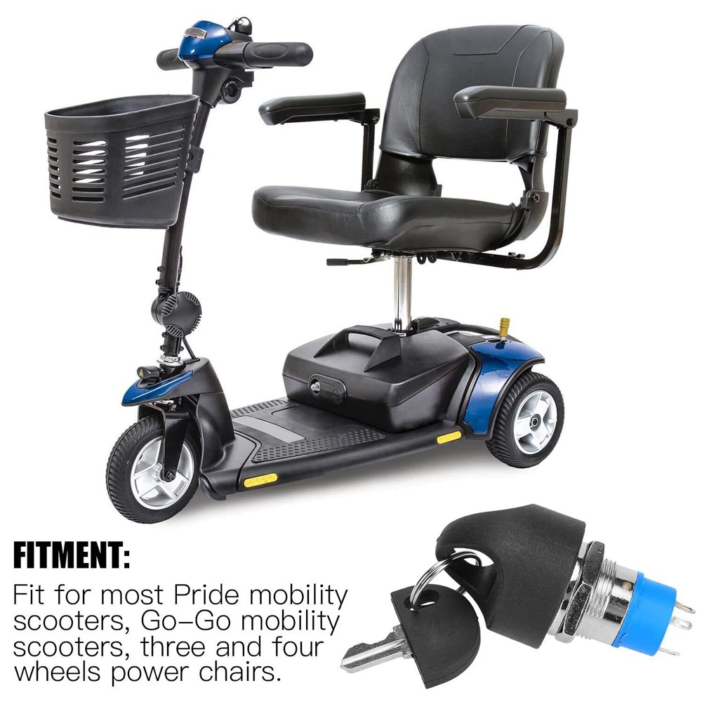 Mobility Scooter Spare Start On/Off Ignition Switch 2 Keys Replacement For PRIDE