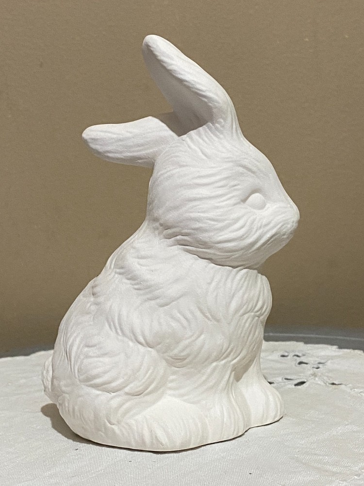 Bunny Sitting 5" Tall Rabbit Easter Ceramic Bisque Ready to Paint