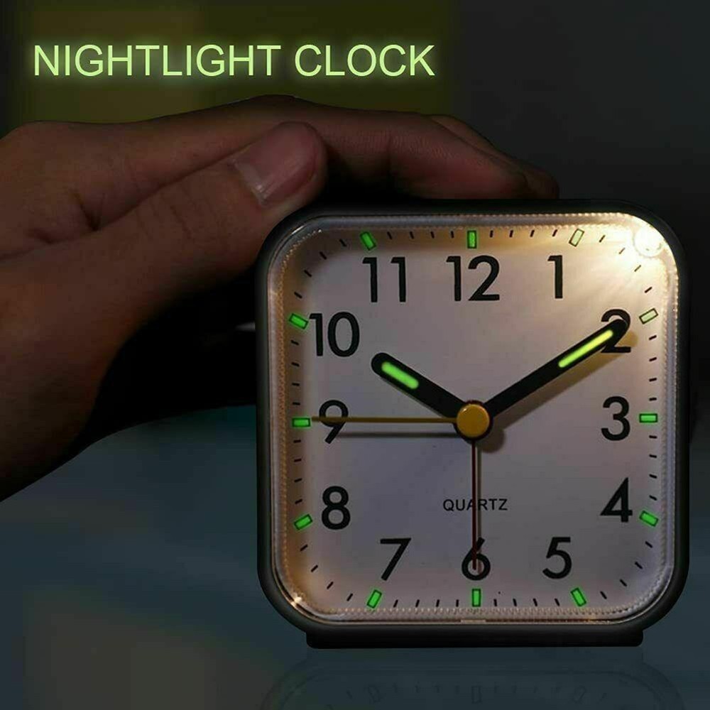 Quiet Analog Alarm Clock with Night Light and Adjustable Snooze Settings