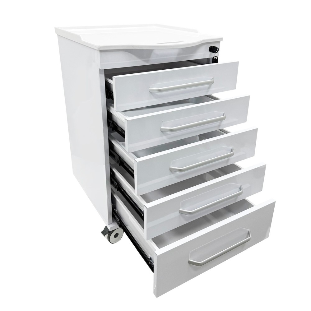 5-Layer Mobile Lab Storage Cabinet Bedside Table for Office Organization Utility
