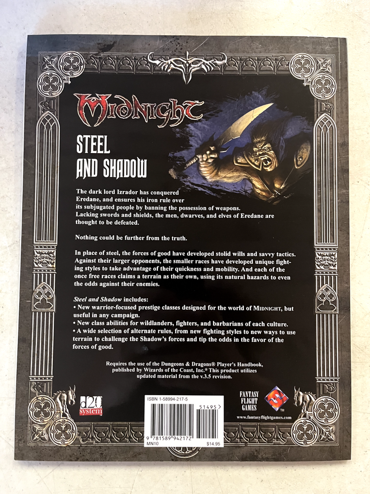 Midnight: Steel & Shadow Sourcebook - FFG - USED - D20 - D&D