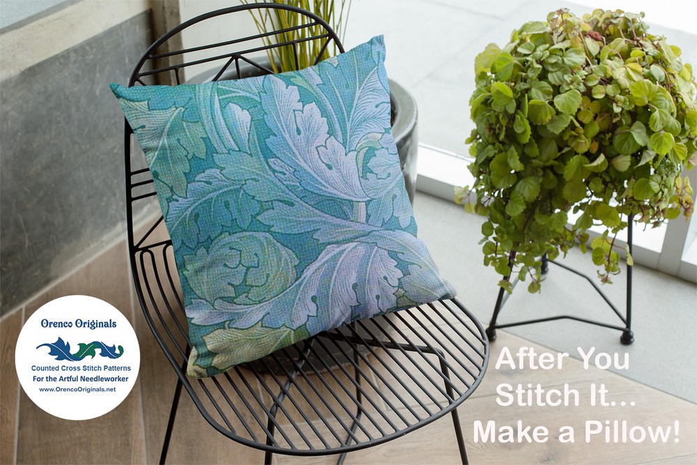 William Morris Strawberry Thief Counted Cross Stitch Chart Pattern