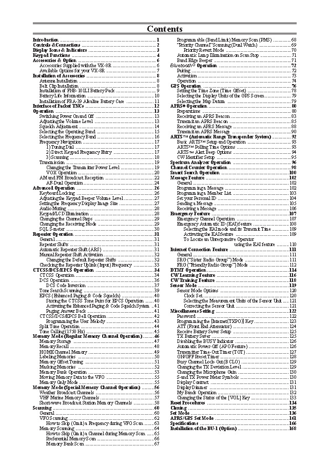 Yaesu VX-8R Instruction Manual Operating Guide Coil Bound