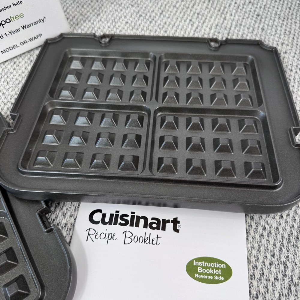 Cuisinart Griddler Waffle Plates Black Griddle Kit GR-WAFP use with Griddler