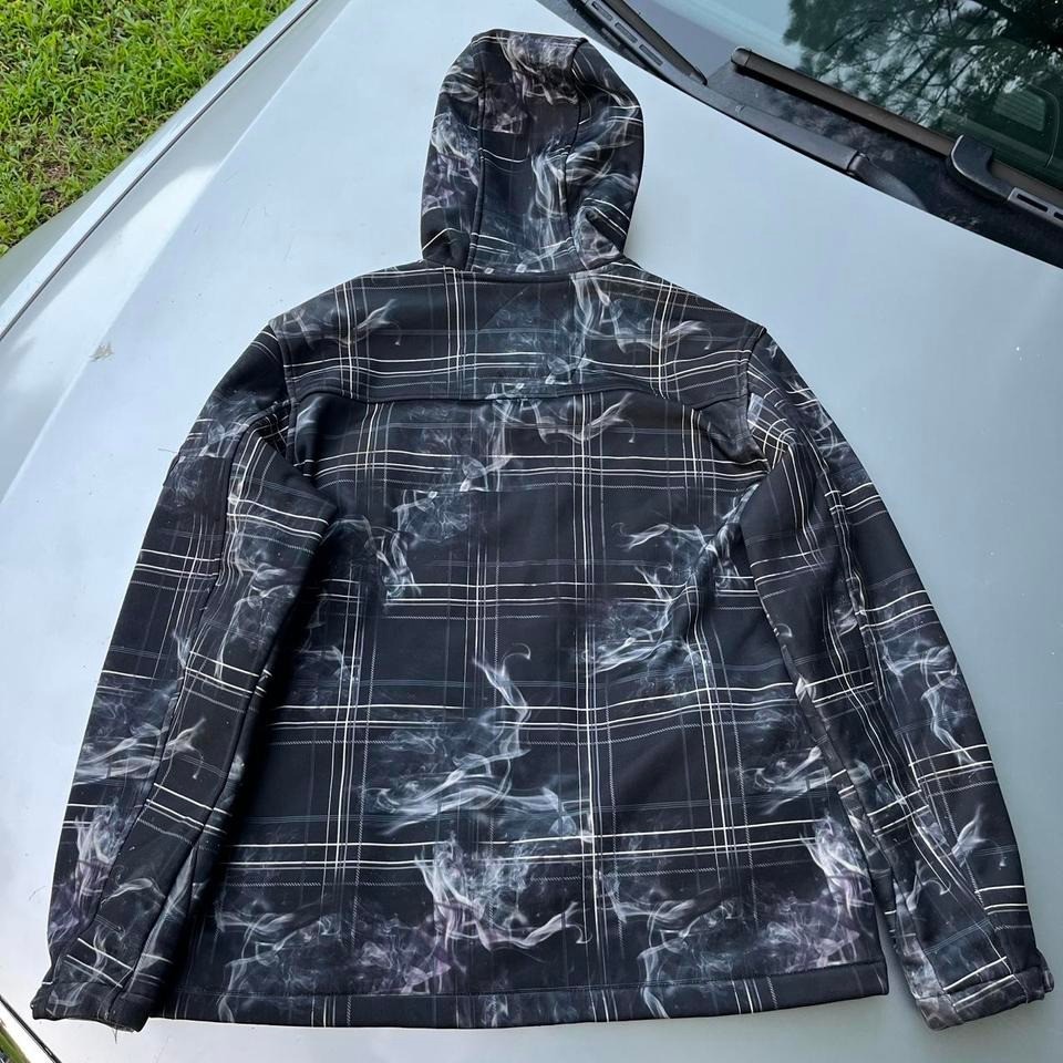 lack and white plaid Zeroxposur jacket