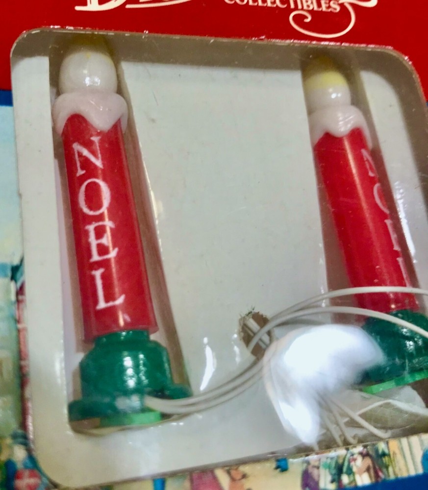Lemax Xmas Yard Light Candles LIGHTED 34055 set/2 Released 1993 Retired 2003