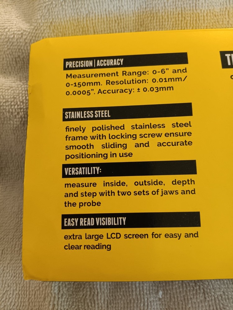 Segomo Tools 6" Digital Caliper Large Display (New)