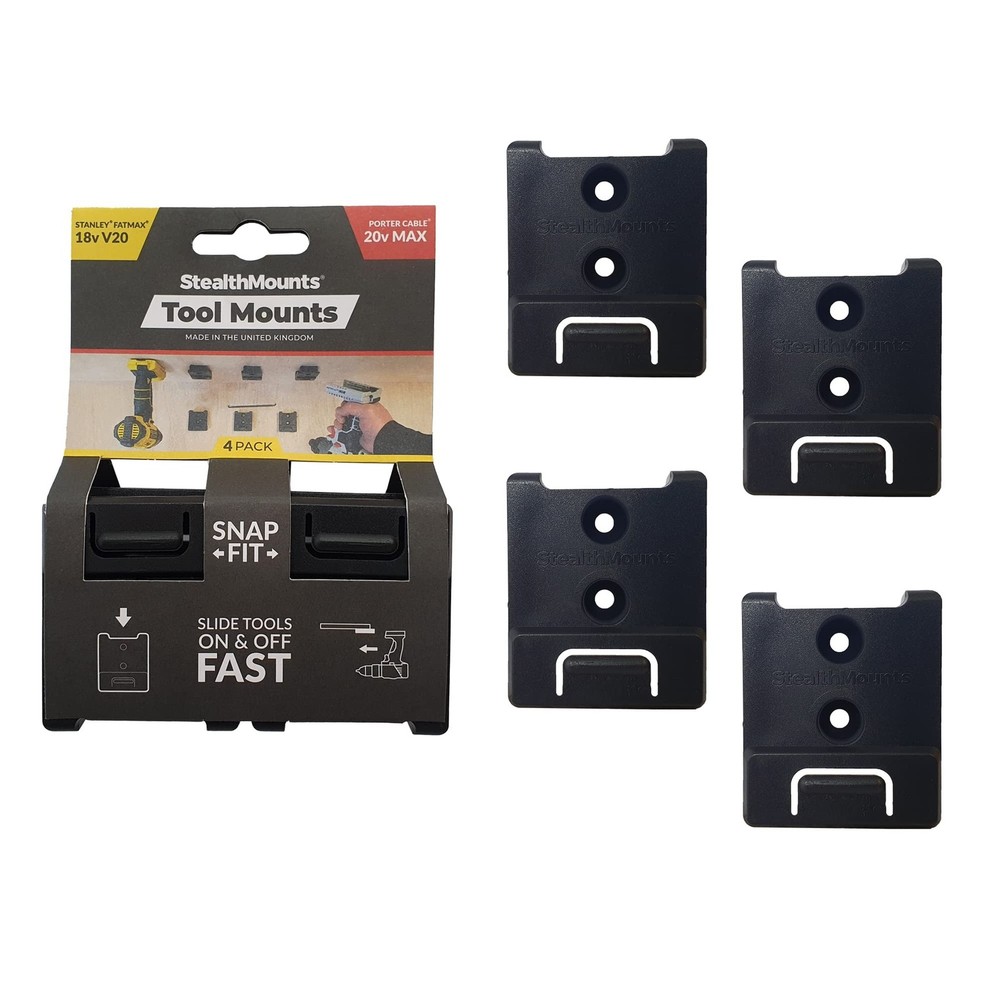 StealthMounts Tool Holder Compatible with Porter Cable 20V (4 Pack) - Black |...