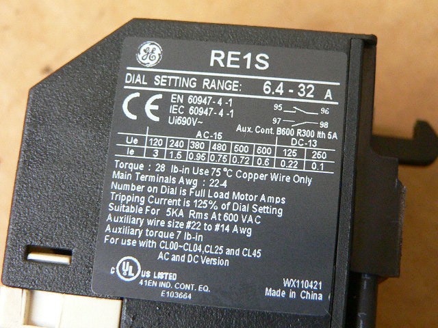 Ge Re1s Electronic Overload Relay