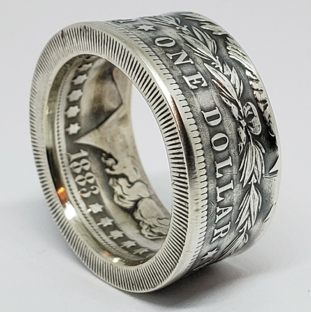 Real Silver Dollar Coin Ring size 13 1/2