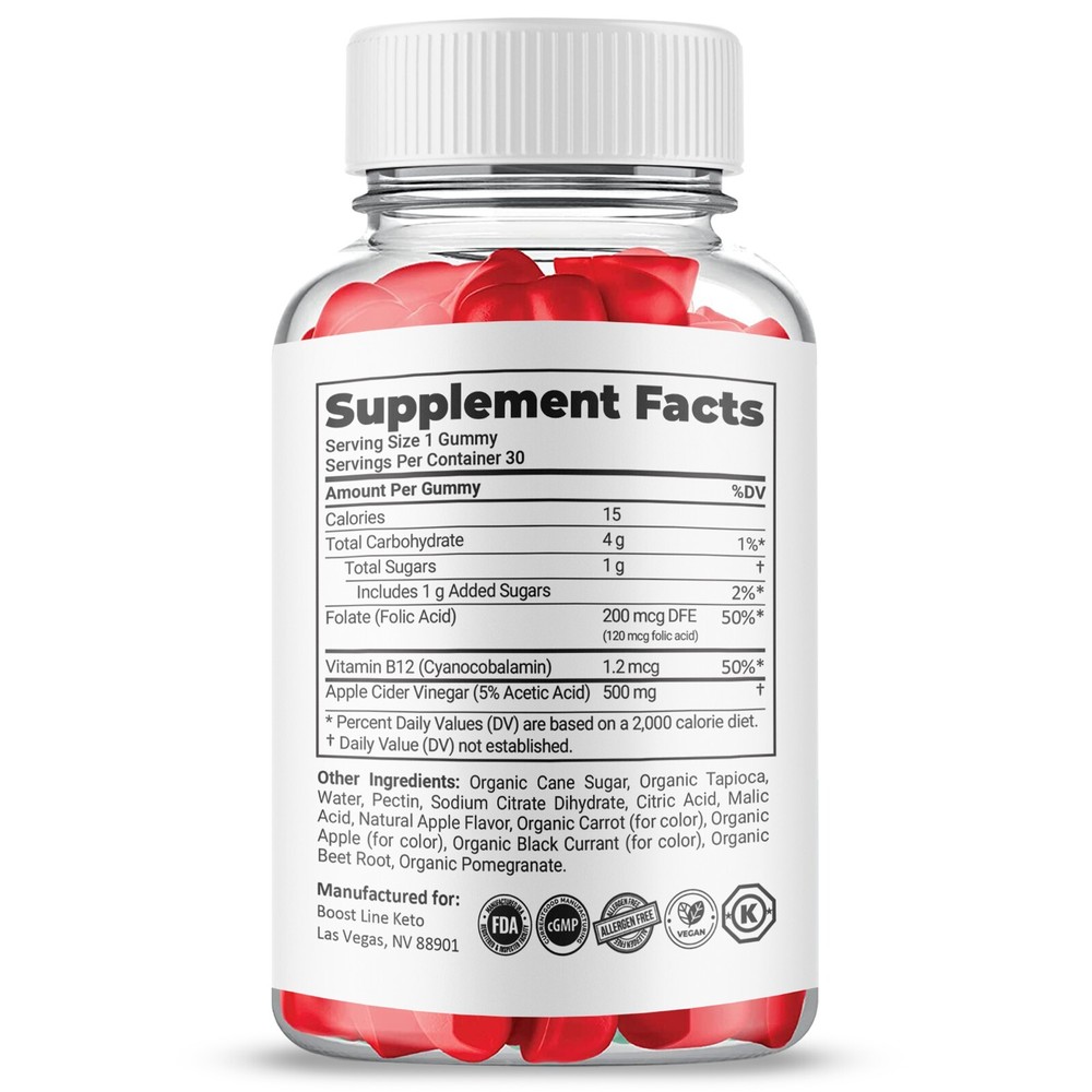 Boostline Keto ACV Gummies, Boost Line ACV Max Strength Gummies (2 Pack)