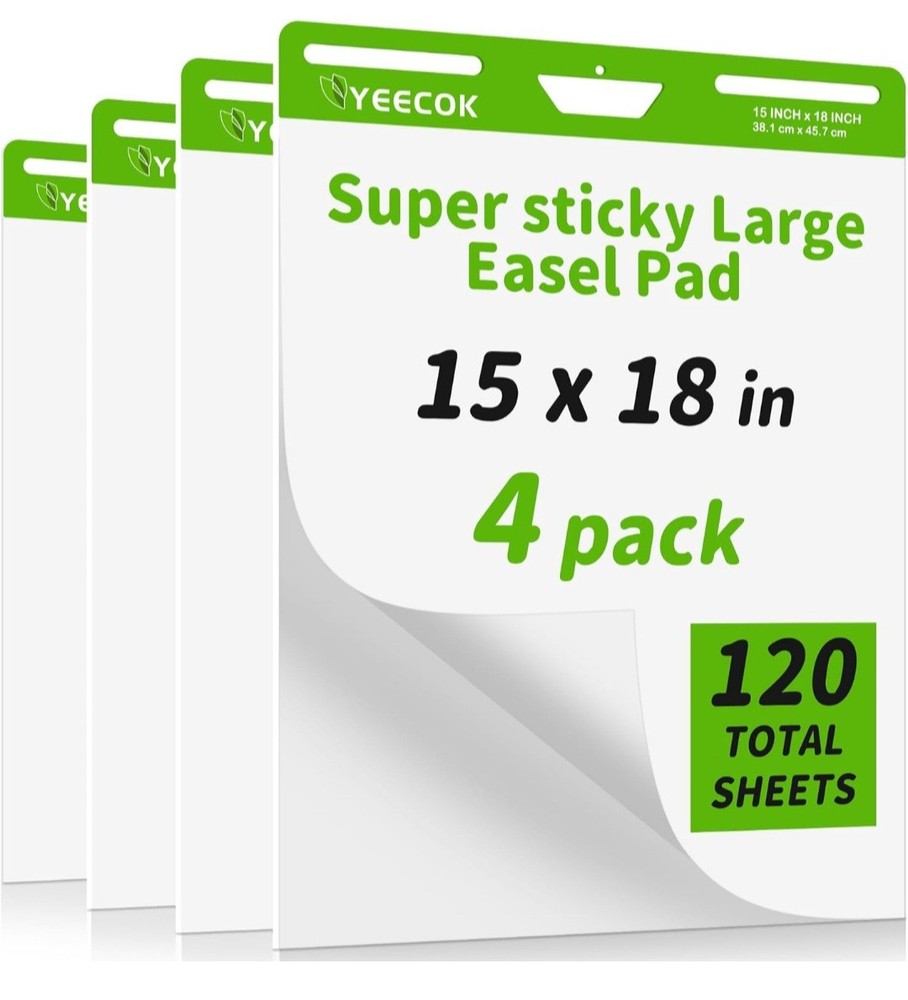 Business Source Lined Self-stick Easel Pads