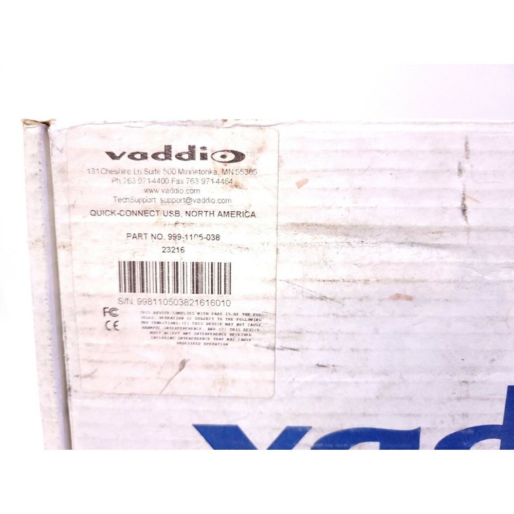 Vaddio 999-1105-038 Quick-Connect USB Interface Camera Control Video Streaming