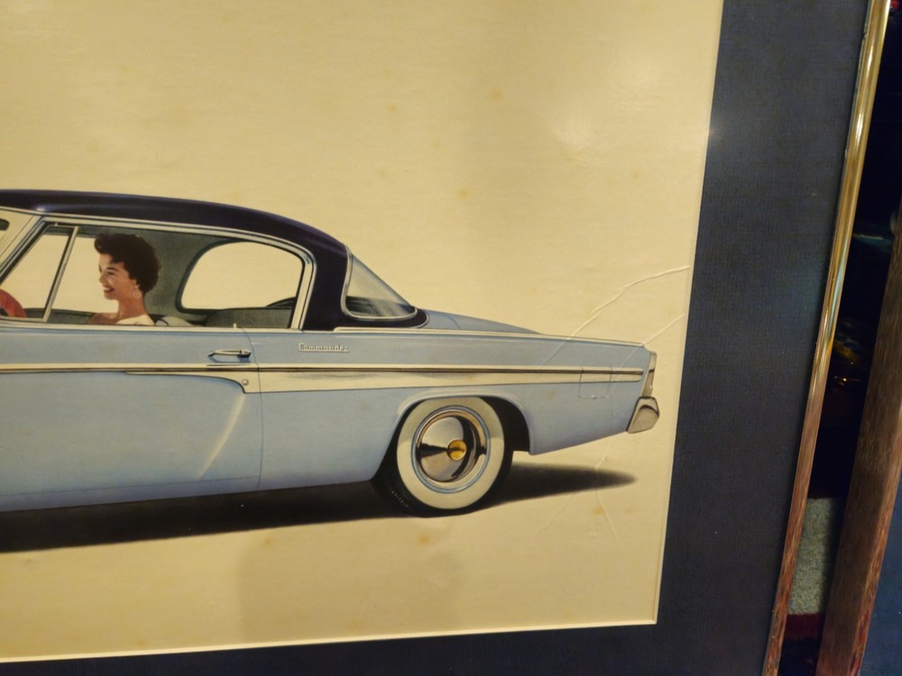 1955 STUDEBAKER ACCESSORY COMMANDER PRESIDENT ORIGINAL SHOWROOM POSTER *2 FRAMED