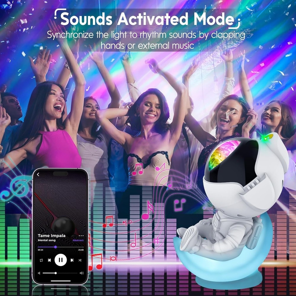 Astronaut Galaxy Projector Star Night Light with Timer & Remote, Room Decor Gift