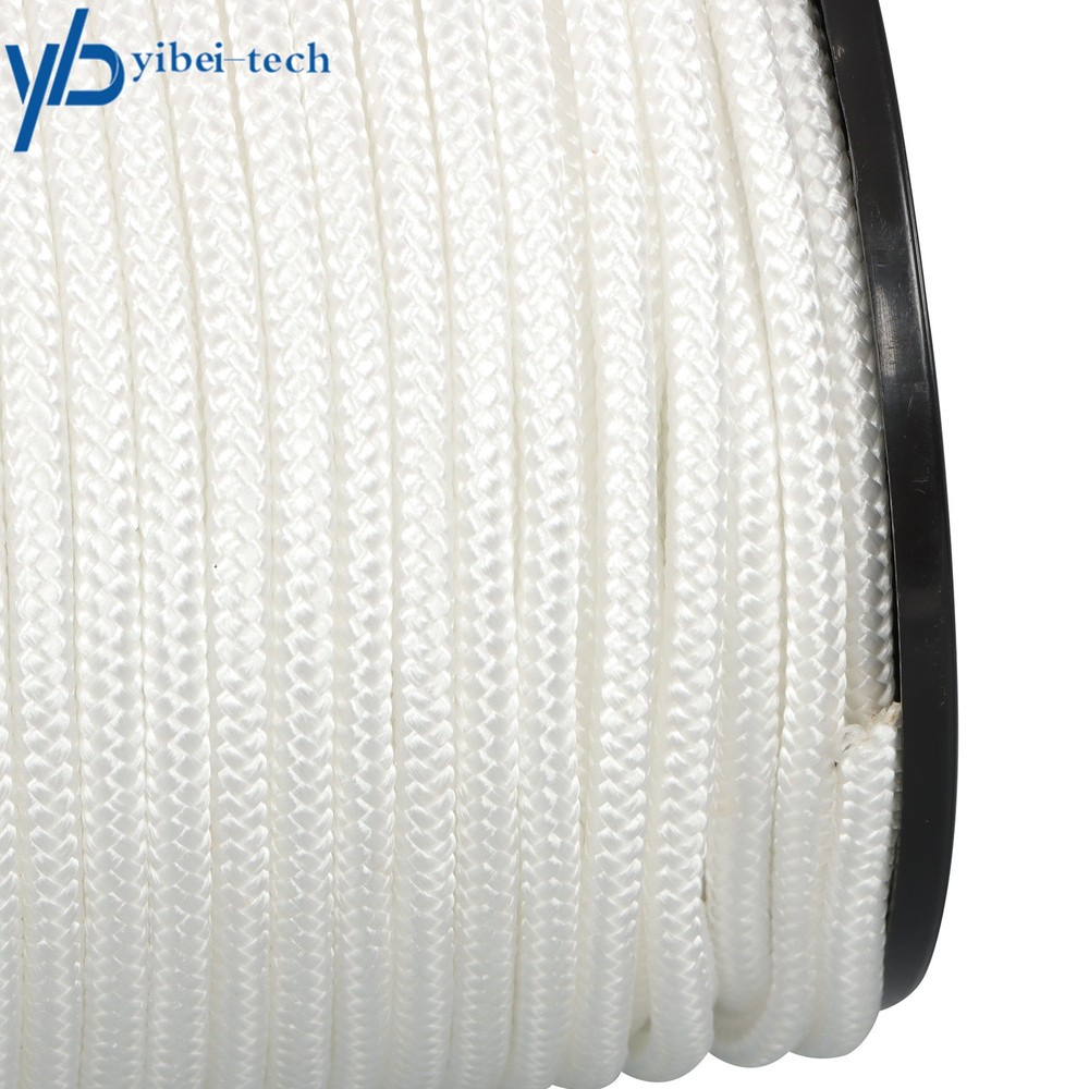 1/4 Inch Nylon Polyester Cord 250 Foot Spool Solid Braid Industrial Grade White