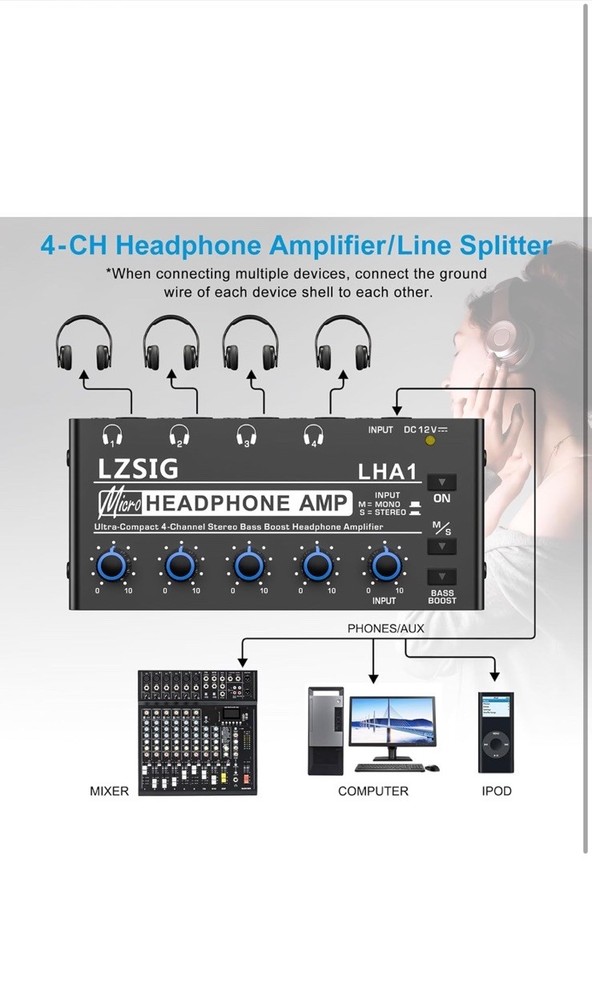 LZSIG Micro Guitar Headphone Amp Rechargeable Multi Effects Mini Amplifier