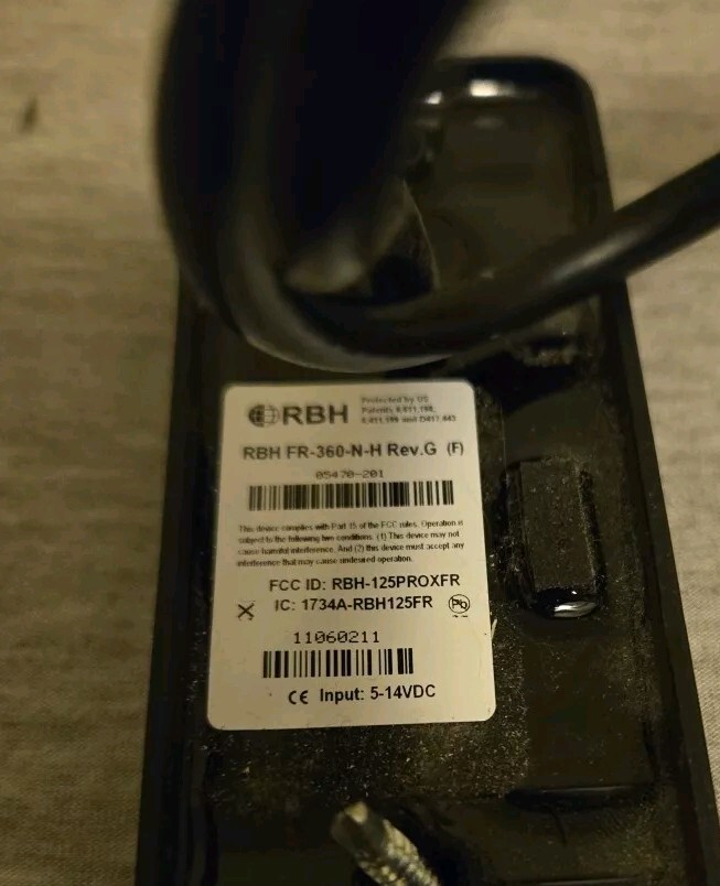 RBH ACCESS RBH-FR-360N / RBHFR360N Badge Scanner/Reader