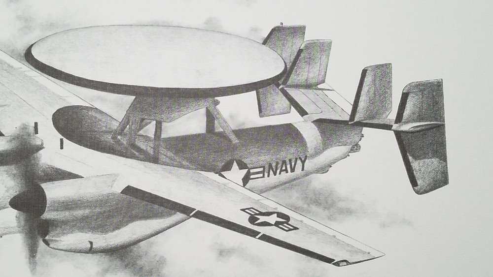 E-2 Hawkeye Print Navy Tactical battle airborne early warning command & control