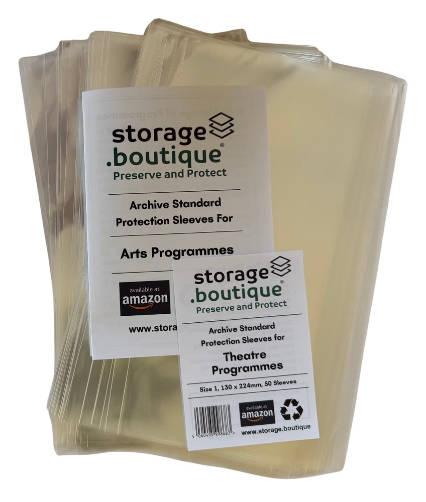 THEATRE Programme Protection Sleeves, Archive Standard, Multiple Sizes Post FREE