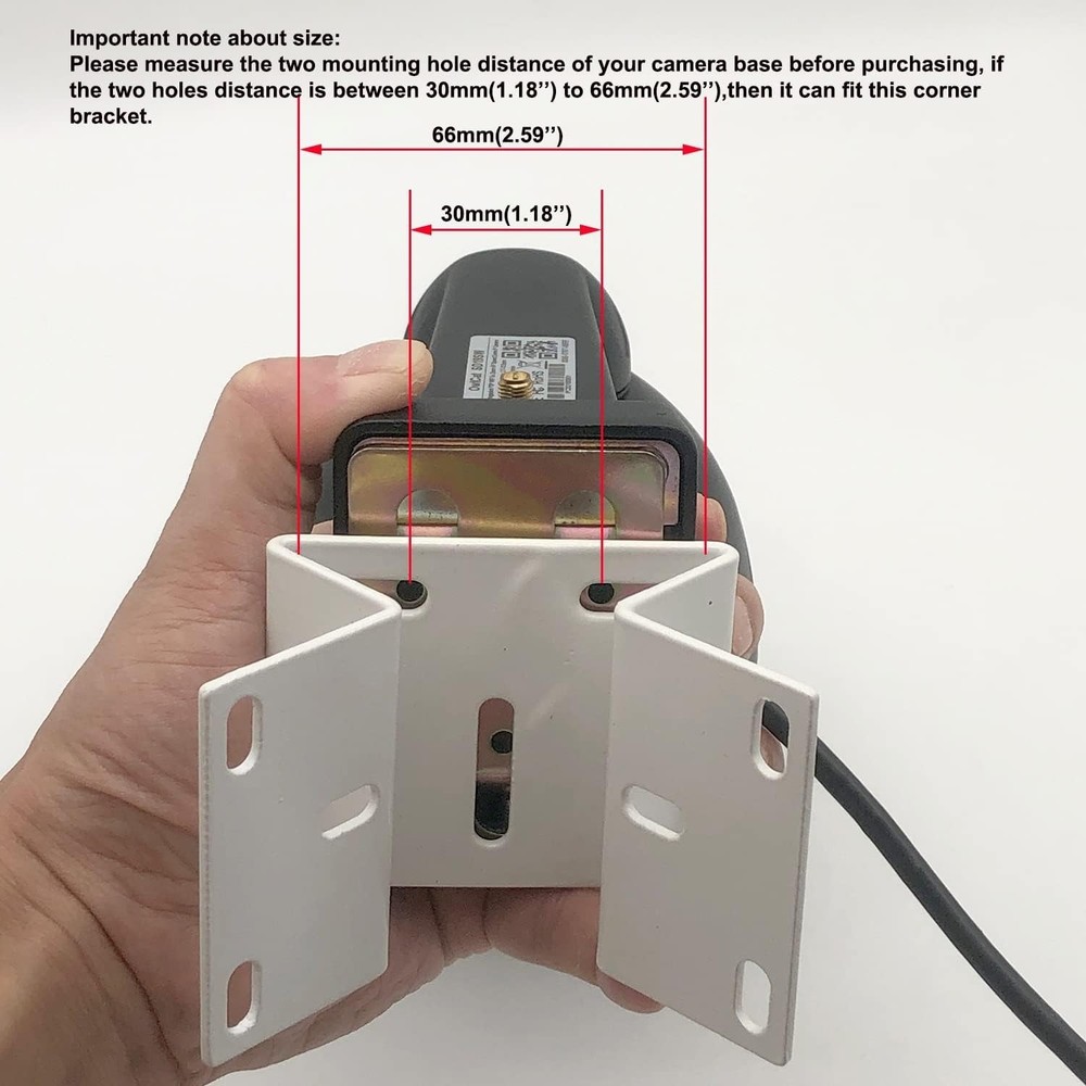 Rust-Proof White Metal Right Angle Bracket for Exterior CCTV Installation