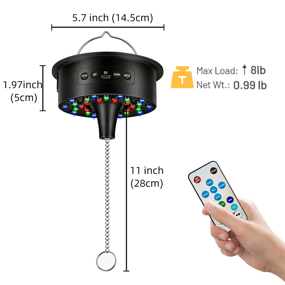 Party Disco Ball Motor Light w/ Remote Rotating Mirror Spinner Adjustable Speed