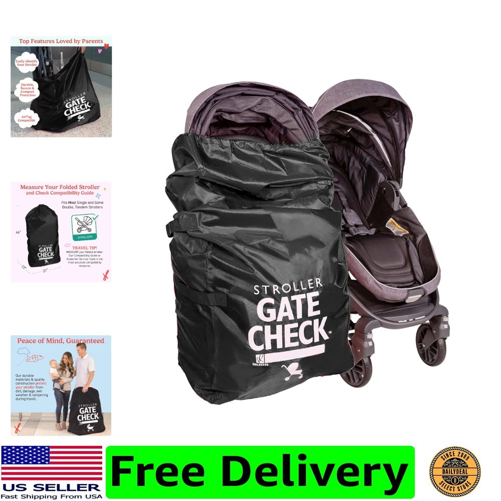 Gate Check Bag for Single & Some Double Strollers - Travel Bag for Airplane, ...