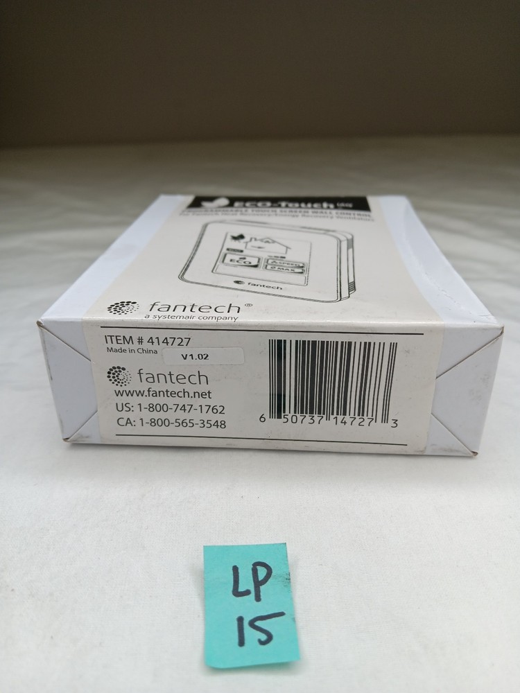 Fantech 414727 Eco-Touch Control Wall Control Light Sensor Humidity Display