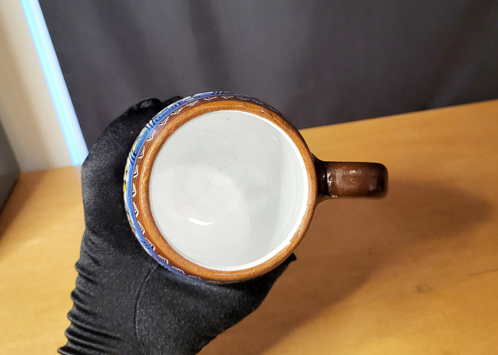 Handpainted peruvian souvenir ceramic mug