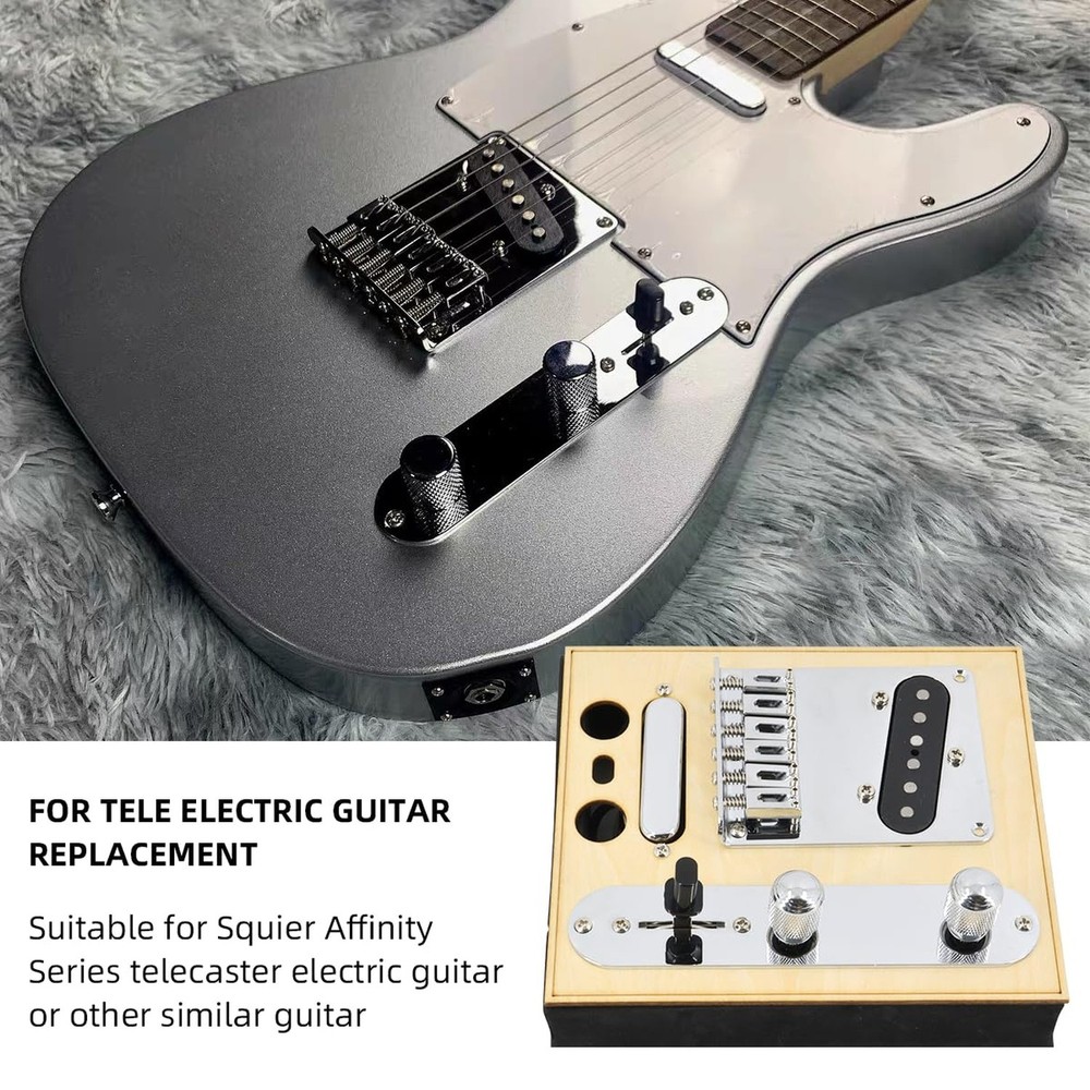 6 Strings Saddle Bridge Plate Prewired 3 Way Switch Control Plate Neck Pickup...