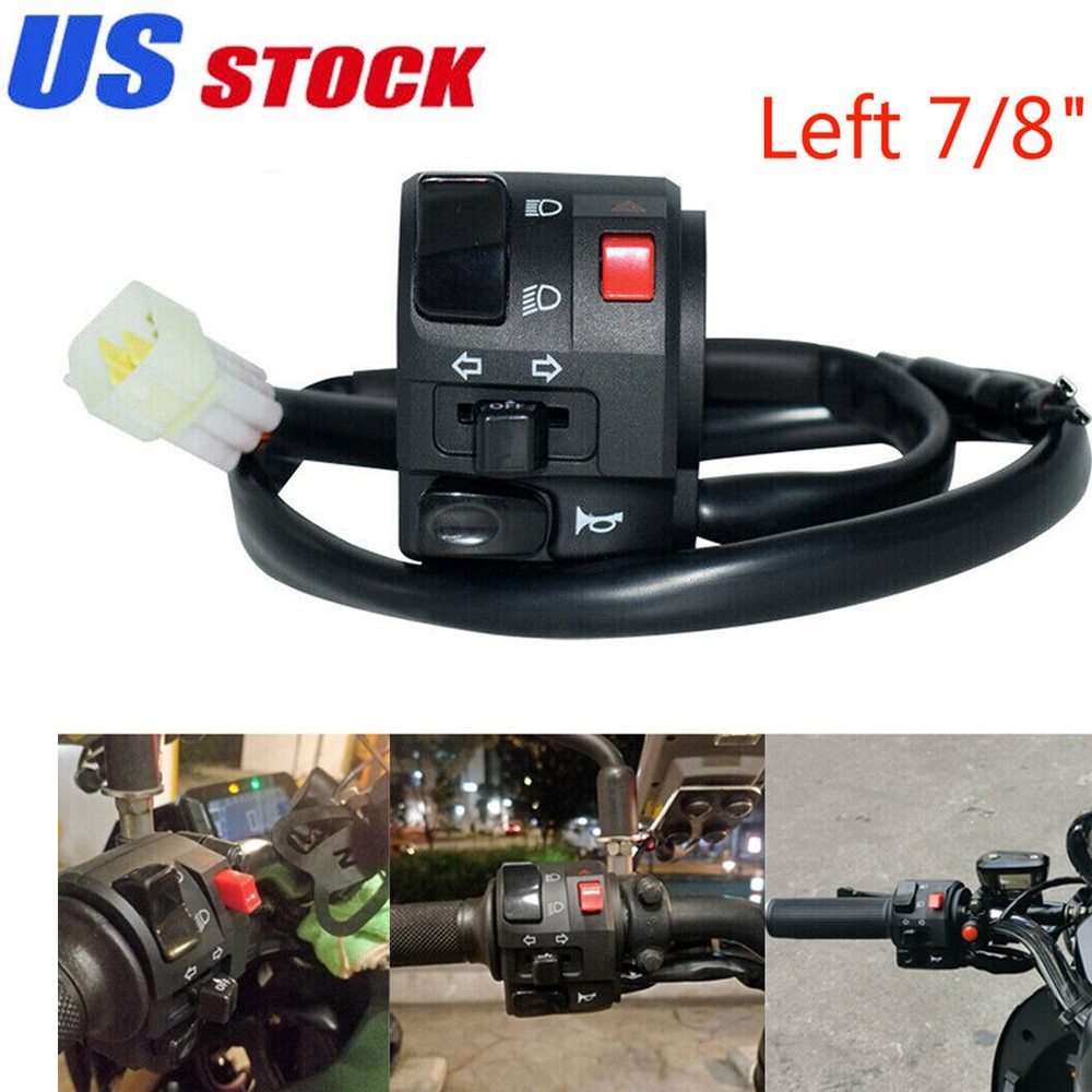 Motorcycle 7/8" left Handlebar Control Switch Turn Signal Start Stop Lamp Switch