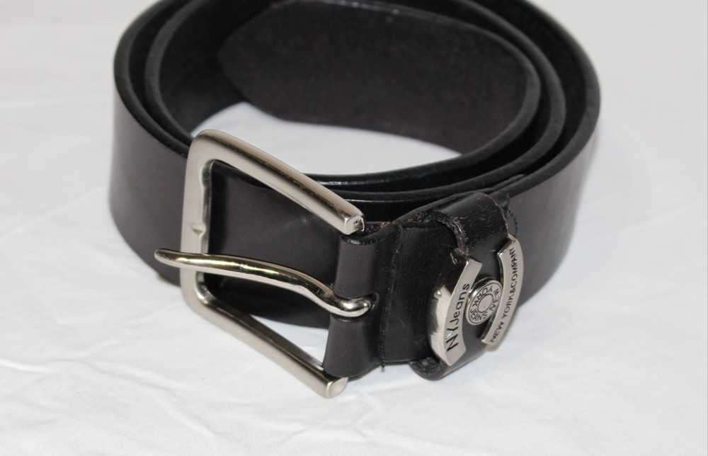 NY Jeans Black Leather Belt Unisex