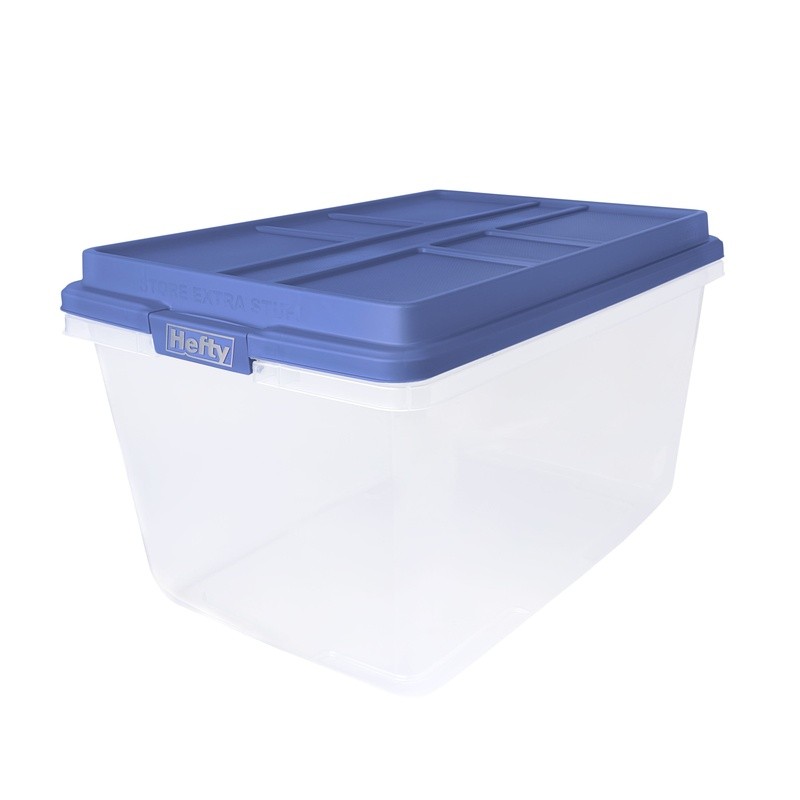 Stackable Clear Storage Bin 72qt Plastic Container W/ Strong Latches Organizing