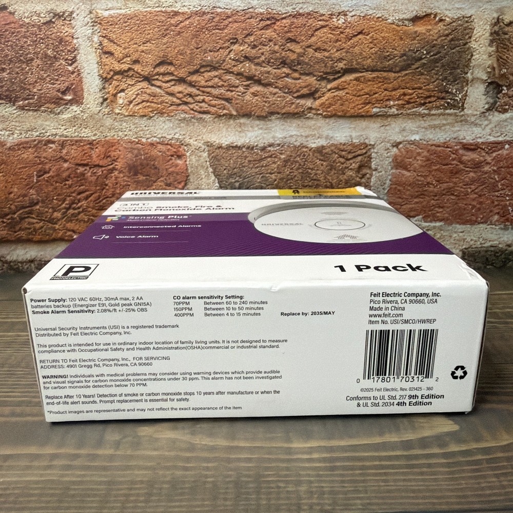 Universal Security Instruments Hardwired Smoke & Carbon Monoxide Detector