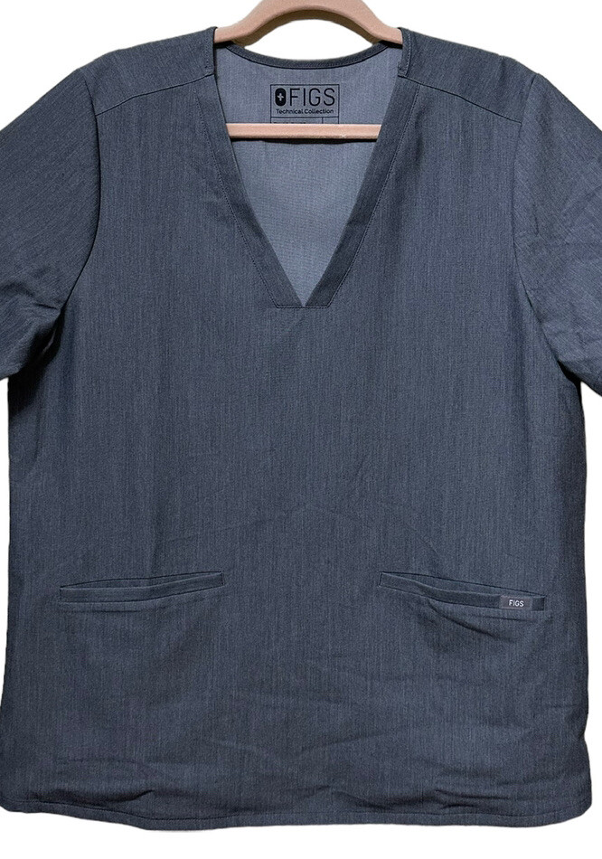 FIGS TECHNICAL COLLECTION WOMENS TOP GRAY SIZE X-LARGE