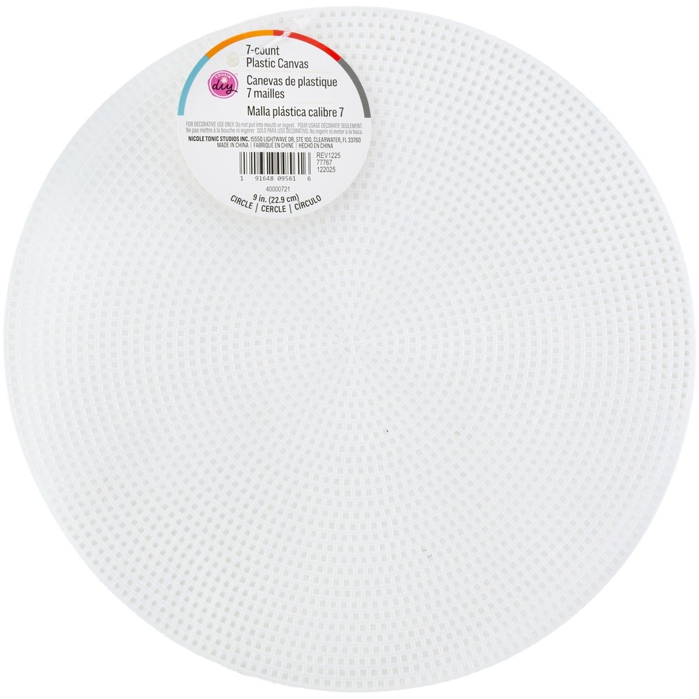 CousinDIY Plastic Canvas Shape 7 Count 9"-Circle Clear - 12 Pack