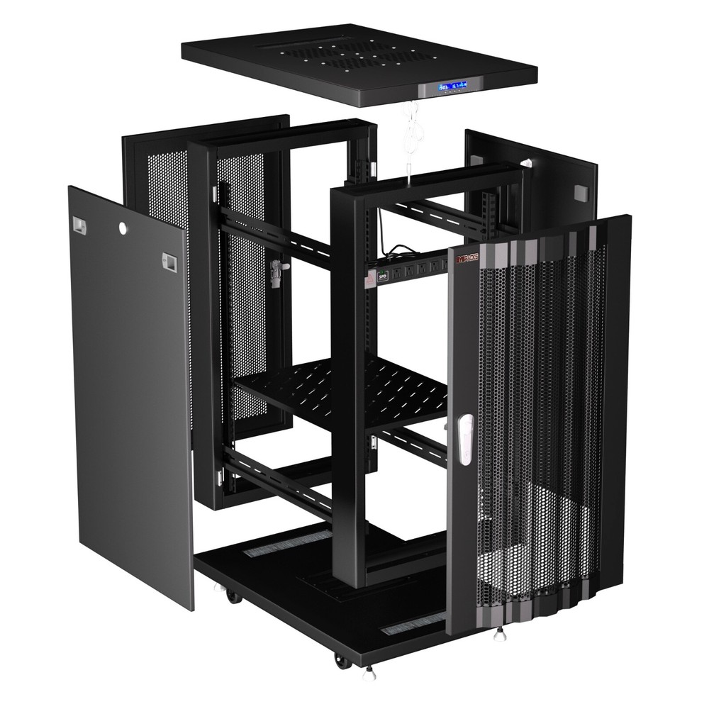 Sysracks 18U 39'' Deep IT Network Data Server Rack Cabinet Mesh Vented Door